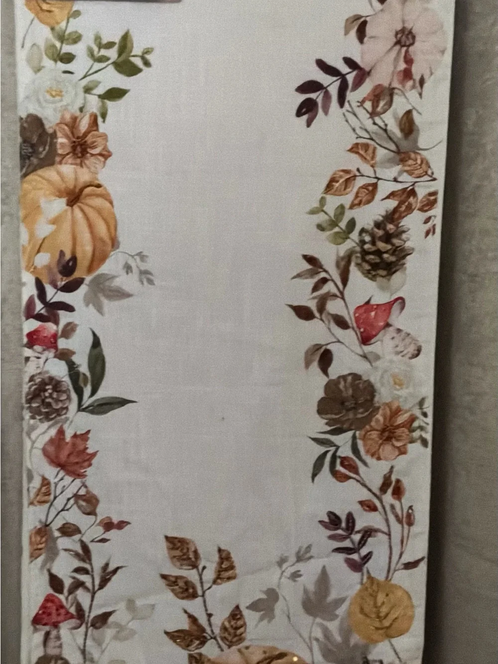 Autumn Pumpkin Floral Table Runner - Neutral Fall Colors